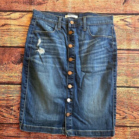 Fidelity Denim Dresses & Skirts - Fidelity Collette‎ Button Up Pencil Skirt in Dark